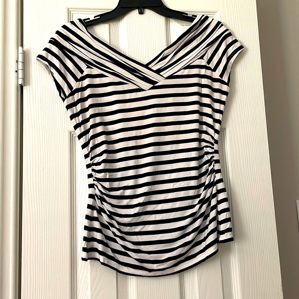 Women off the shoulder Striped Black/white Top